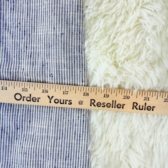 Vino de Casa Vintage Striped Linen Blend Mini Skirt Blue White‎ Pockets Beach - Picture 11 of 13